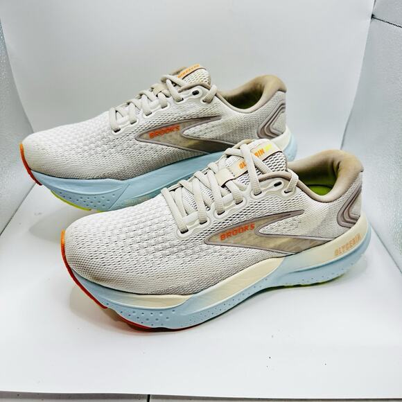 Brooks Glycerin 21 Shoes Coconut Aqua Autumn Sunset Running Womens Size 8 D Wide - Picture 3 of 6